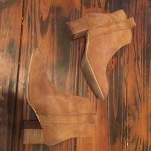 Brown Heeled Leather Booties